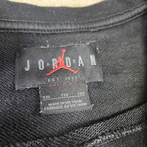Nike Jordan Sweatshirt Men XXL Jumpman Crewneck Heavy Cotton French Terry Black - Picture 4 of 13